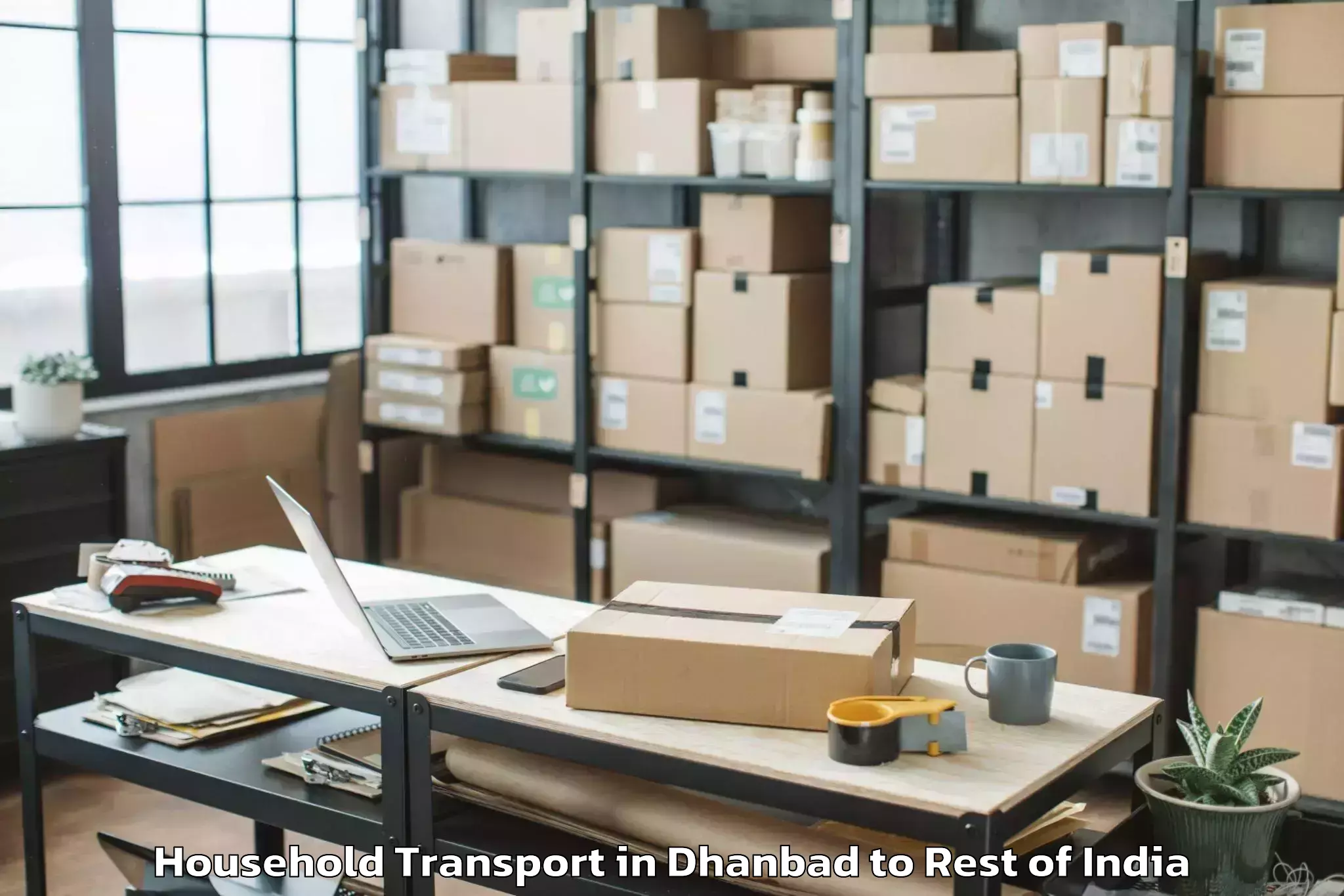 Reliable Dhanbad to Zero Airport Zer Household Transport